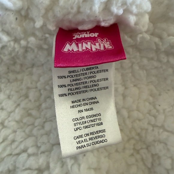 Disney Kids Puffer Jacket - Cream with Floral and Character Print - Picture 9 of 10